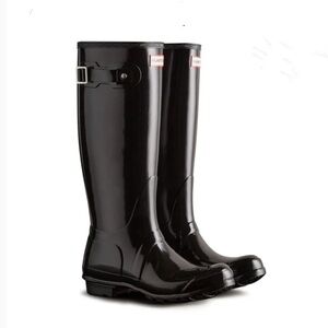 Hunter Women's Glossy Black Tall Rain Boots